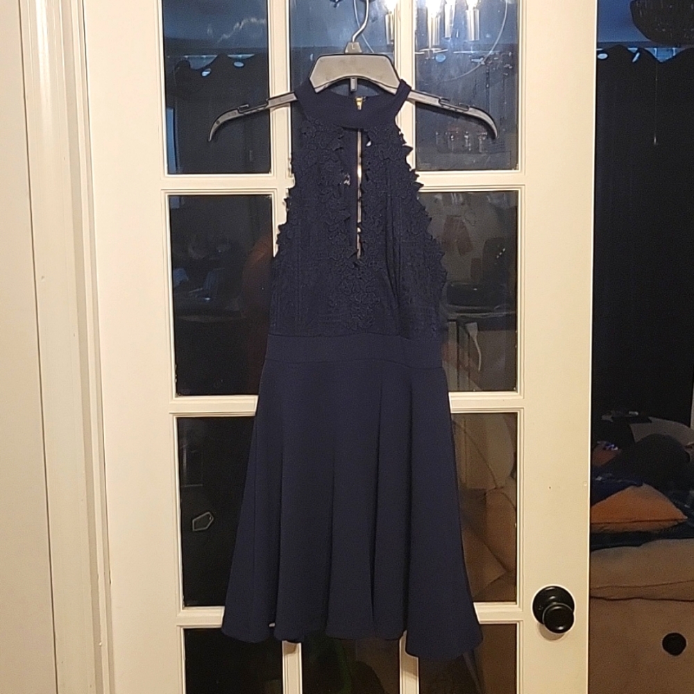 Lace top halter dress - formal